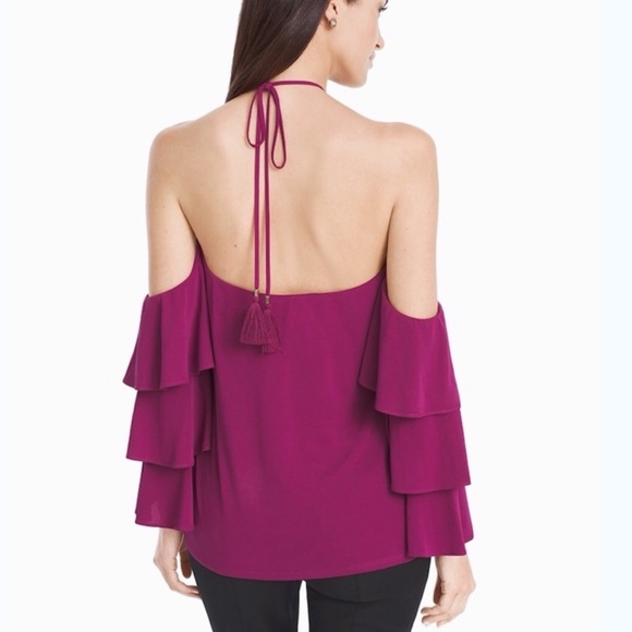 🔥WHBM burgundy/plum off shoulder